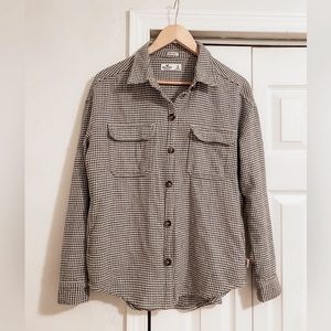 Gray houndstooth boyfriend fit shacket